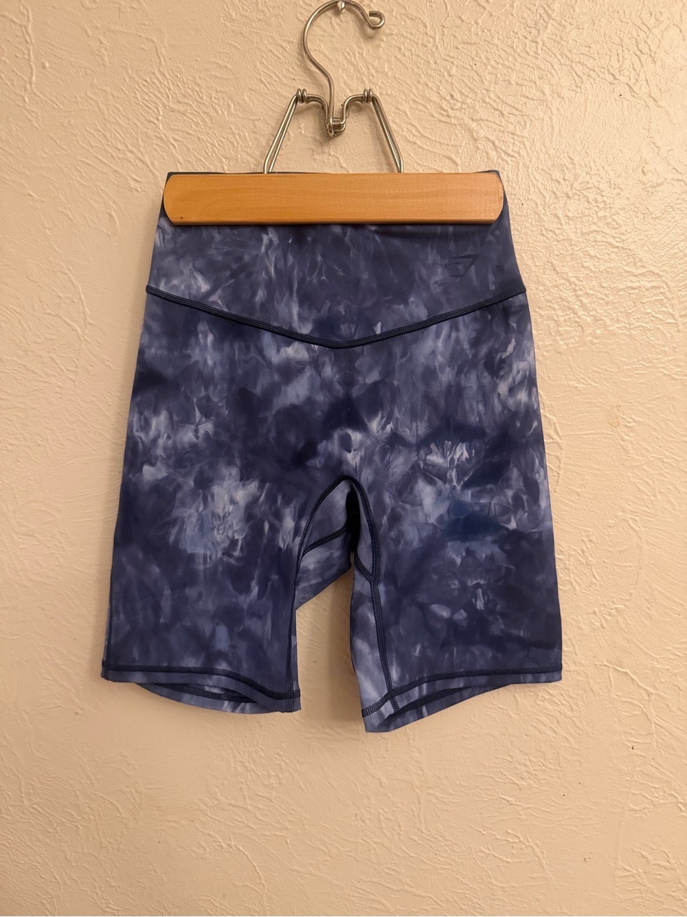 Gymshark Navy Tie-Dye High-Waist Bike Shorts